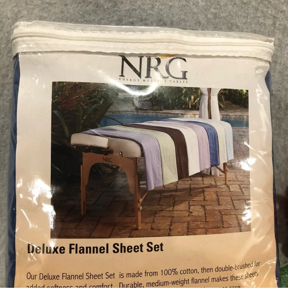 NWT - Royal Blue Massage Table NRG Deluxe Flannel Sheet Set